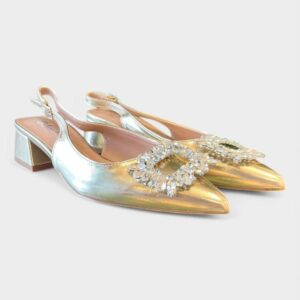 Tacon bajo broche destalonado dorado