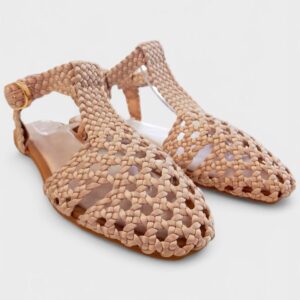 Cangrejera crochet beige