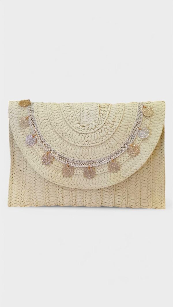Bolso mano rafia lentejuelas
