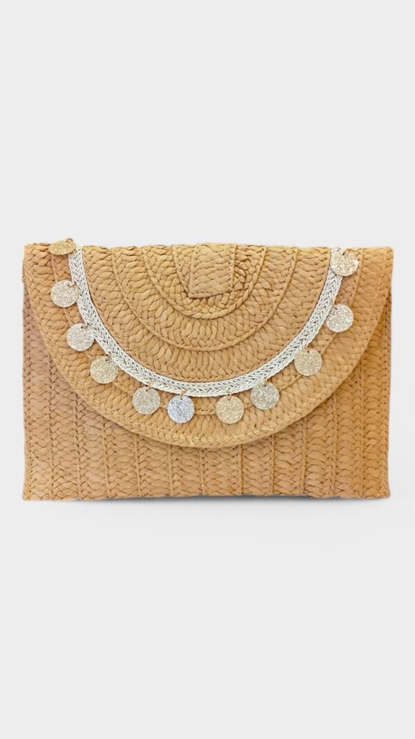 Bolso mano rafia lentejuelas - Imagen 3