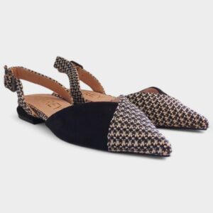 Zapato PIEL destalonado bicolor tejido