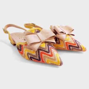 Zapato PIEL destalonado lazo amarillo