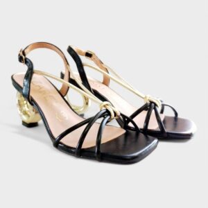 Tacon PIEL especial negro-dorado