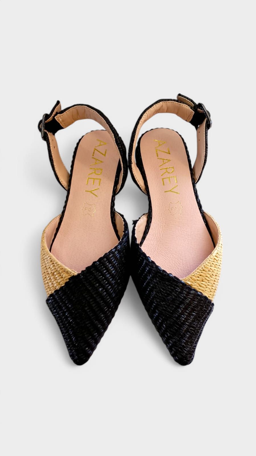Zapato PIEL destalonado bicolor rafia - Imagen 4