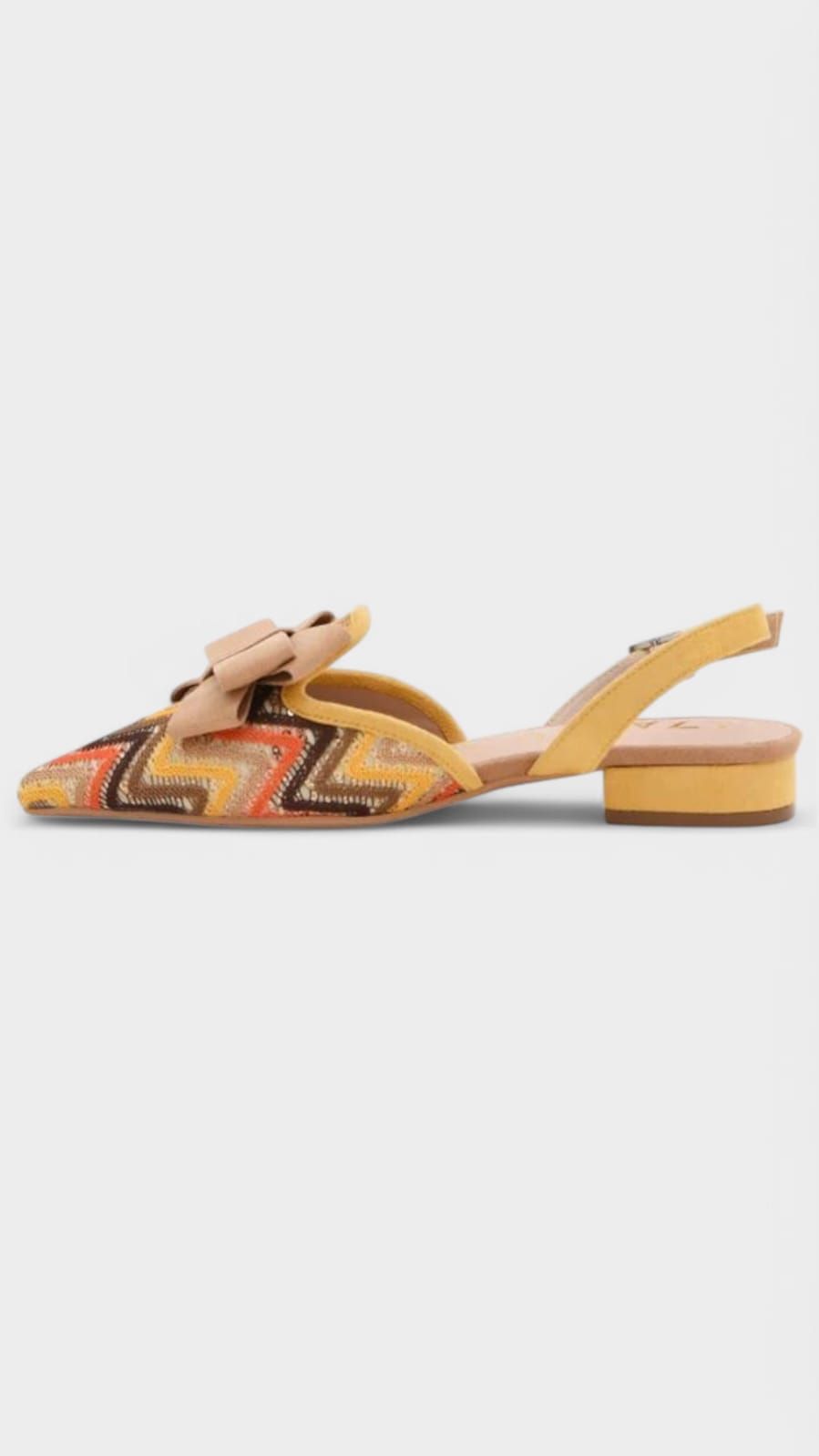 Zapato PIEL destalonado lazo amarillo - Imagen 3