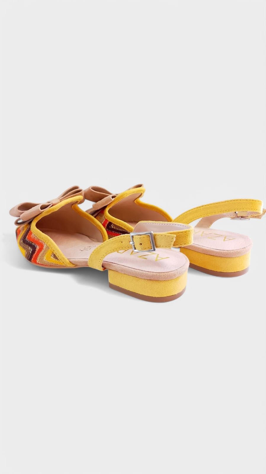 Zapato PIEL destalonado lazo amarillo - Imagen 5