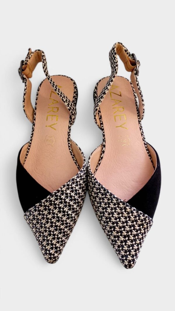 Zapato PIEL destalonado bicolor tejido - Imagen 4