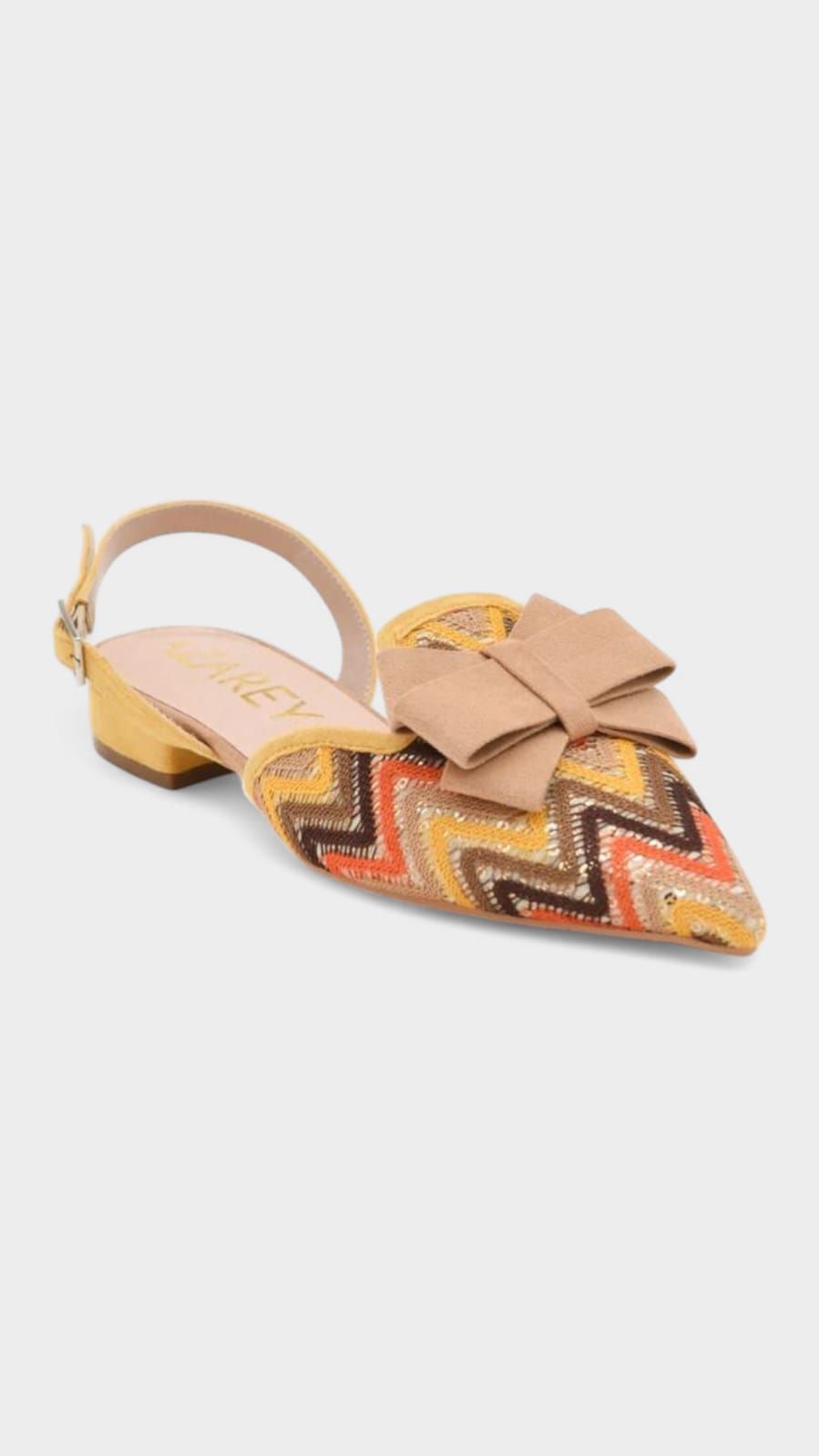 Zapato PIEL destalonado lazo amarillo - Imagen 4
