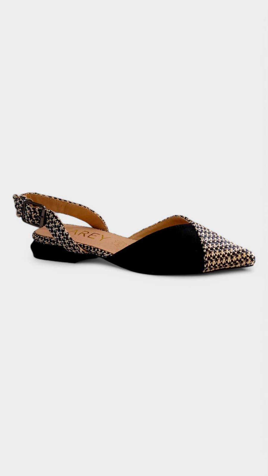 Zapato PIEL destalonado bicolor tejido