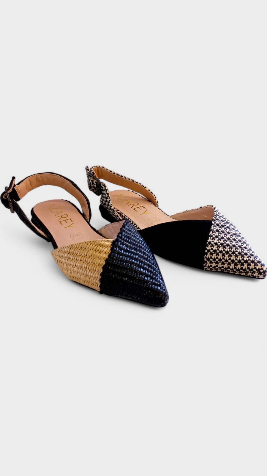 Zapato PIEL destalonado bicolor tejido - Imagen 5