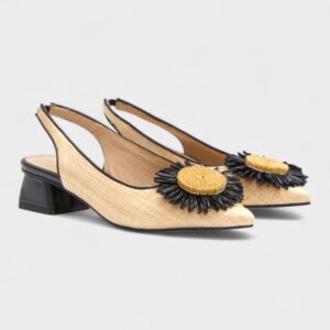 Zapato destalonado flor negro