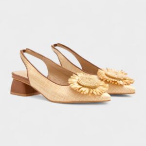 Zapato destalonado flor beige