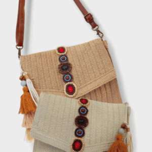 Bolso Rafia Bandolera Hilos