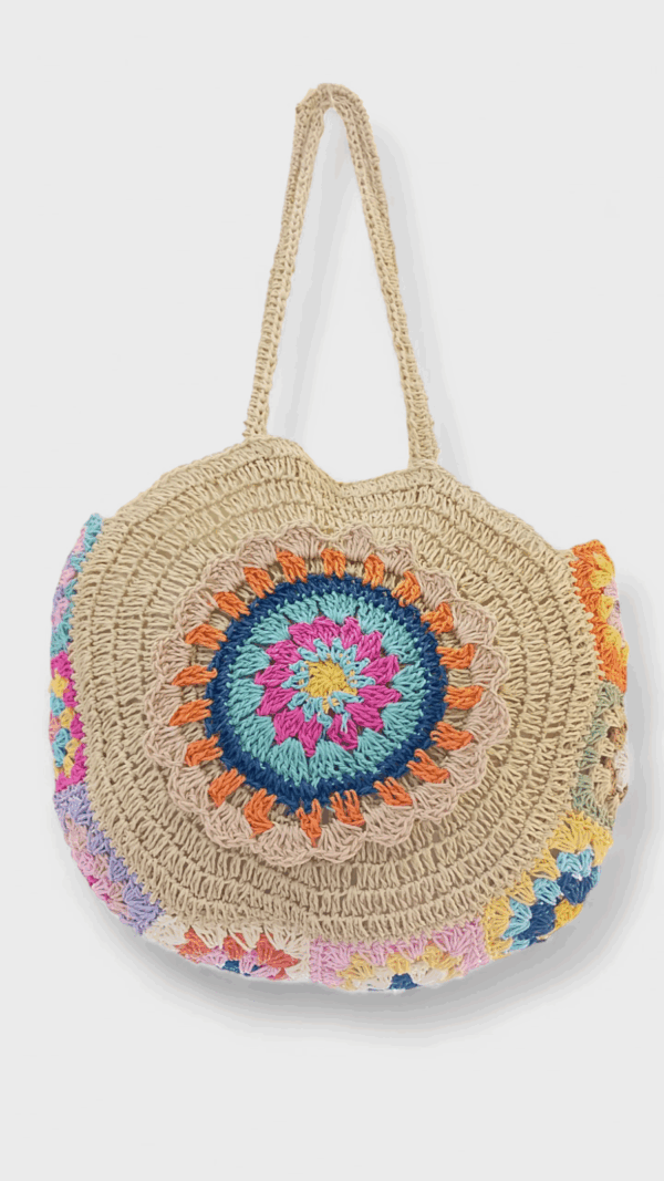 Bolso Rafia GR Flor Colores - Imagen 3