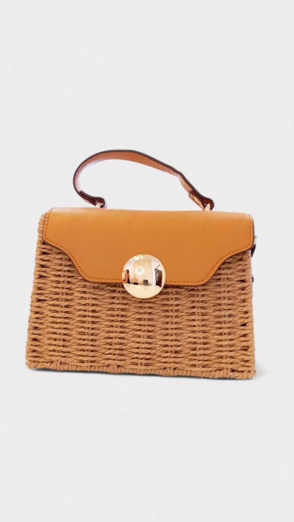 Bolso rafia boton