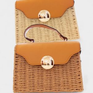 Bolso rafia boton