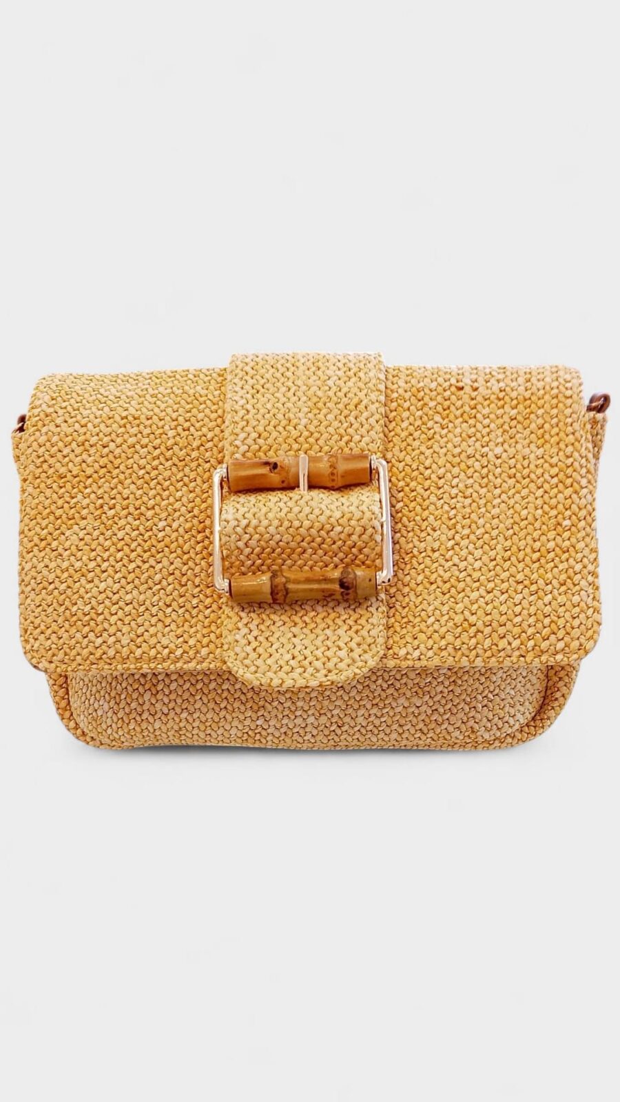 Bolso rafia bandolera hebilla madera - Imagen 4