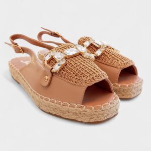 Alpargata brillos kaki