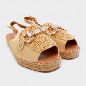 Alpargata brillos beige
