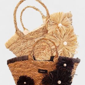 Bolso cereta rafia flor Noa&Ire
