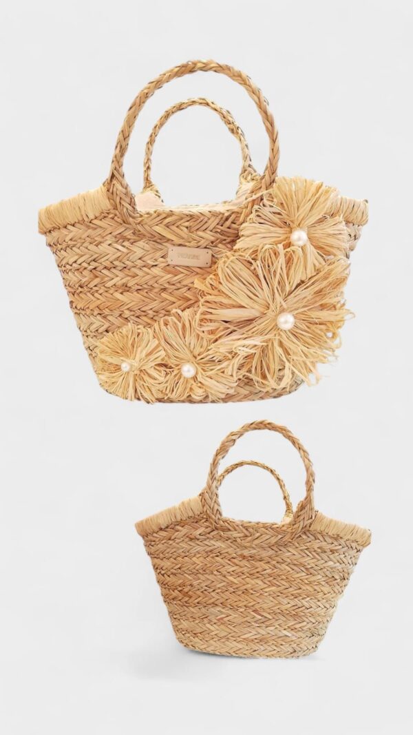 Bolso cereta rafia flor Noa&Ire