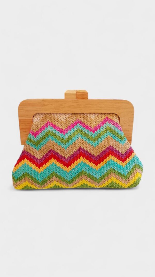 Bolso cierre madera multicolor - Imagen 3