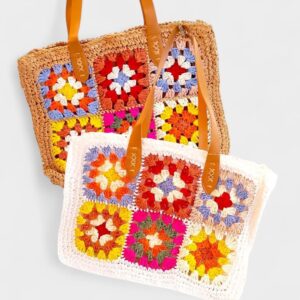 Bolso rafia flores GR