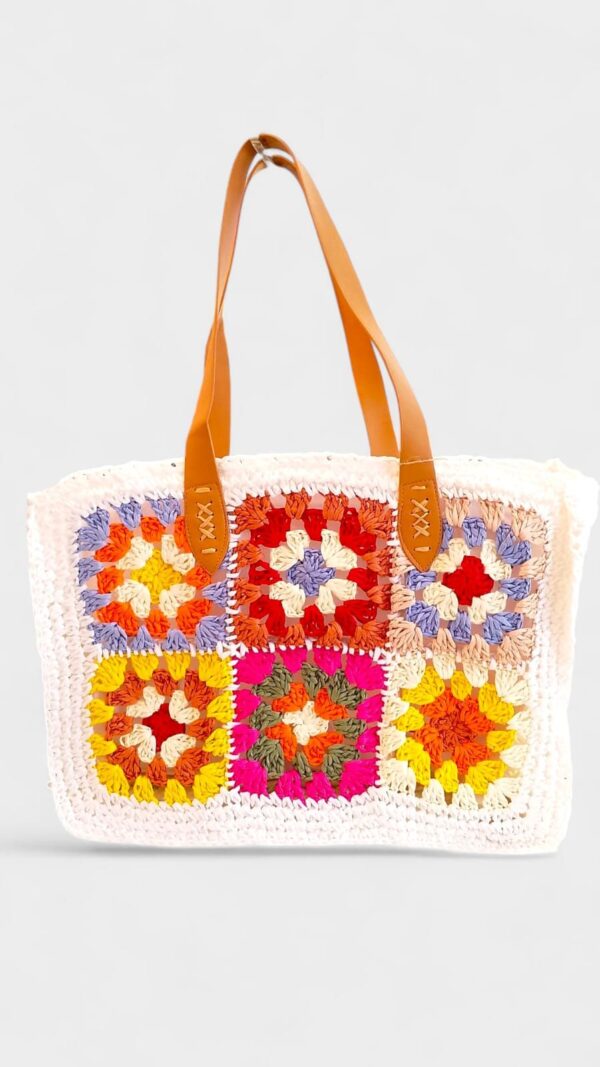 Bolso rafia flores GR
