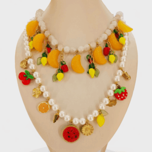 Collares frutas perladas