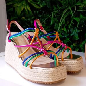 Cuña alta tira multicolor