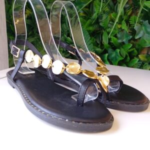 Sandalia cairo monedas negro