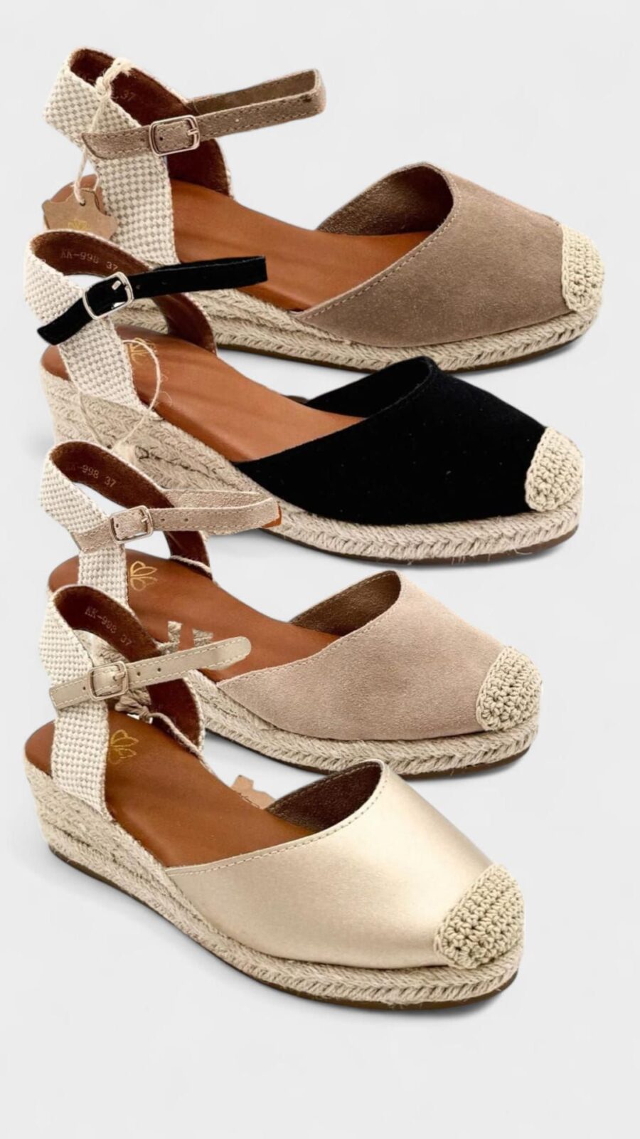 Cuña piel baja bombai beige - Imagen 4