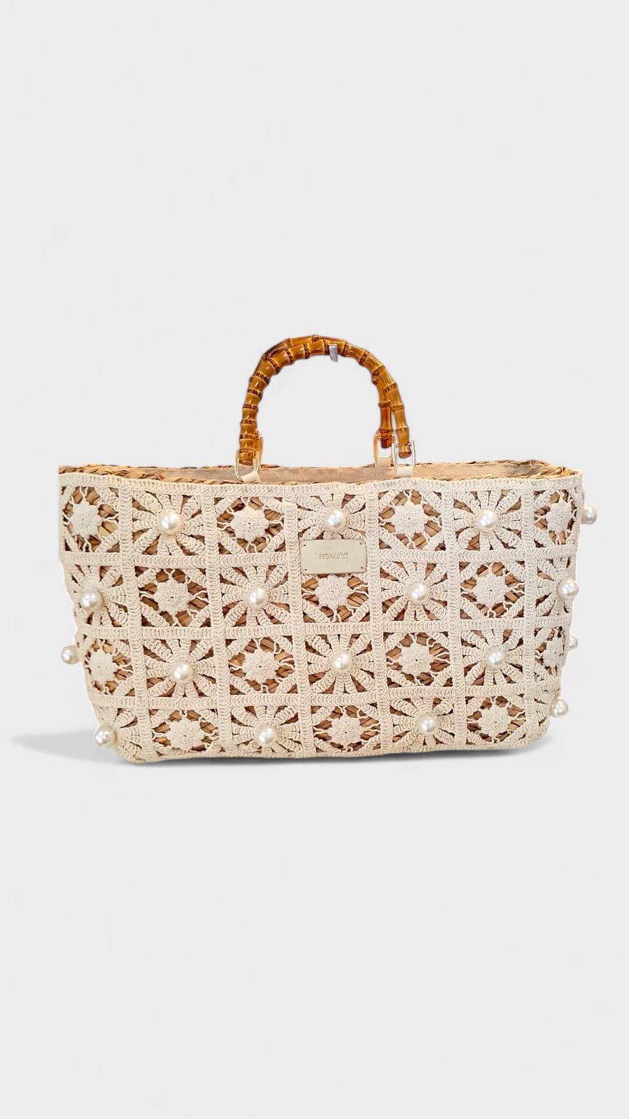 Bolso cereta tejido perlas Noa&Ire - Imagen 3