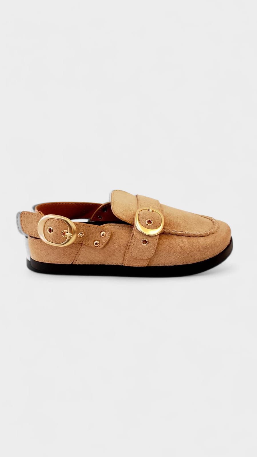 Zueco hebilla destalonado beige - Imagen 3