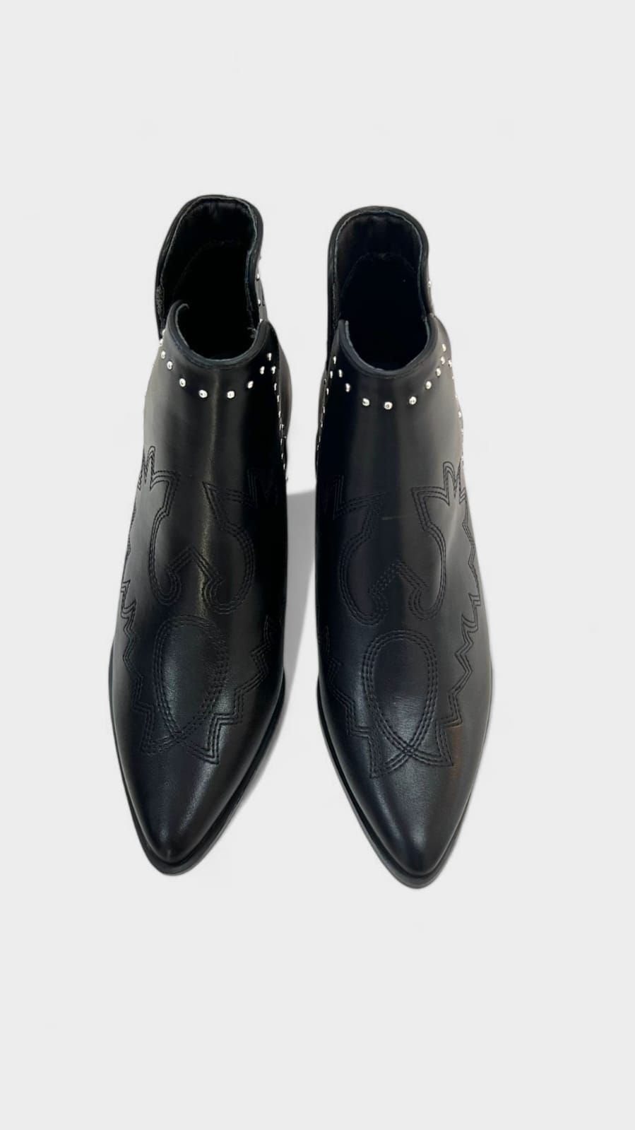 Botin cowboy semiabierto negro - Imagen 4