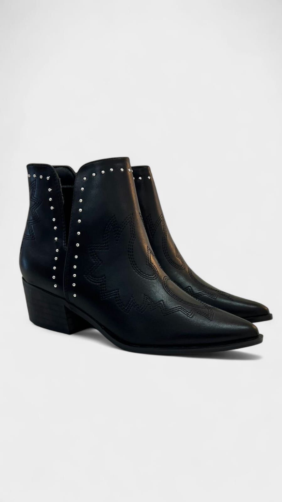 Botin cowboy semiabierto negro - Imagen 3
