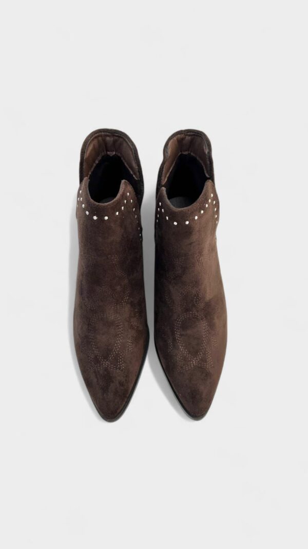 Botin cowboy semiabierto chocolate - Imagen 4
