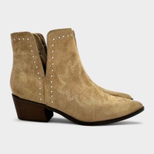 Botin cowboy semiabierto taupe