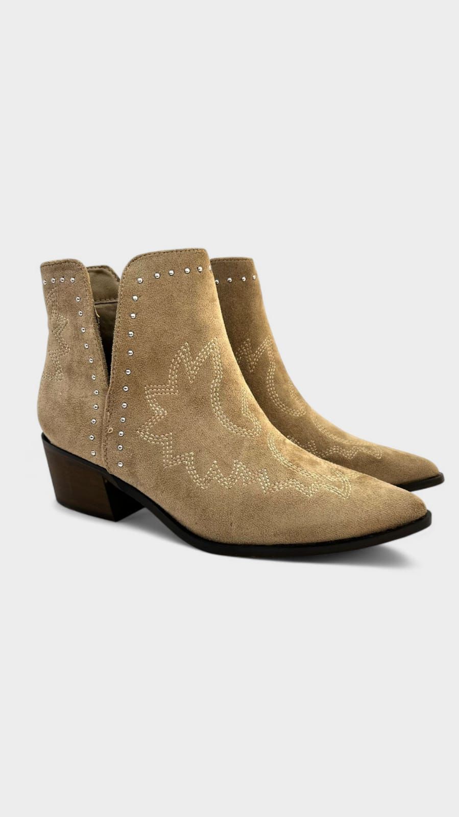 Botin cowboy semiabierto taupe