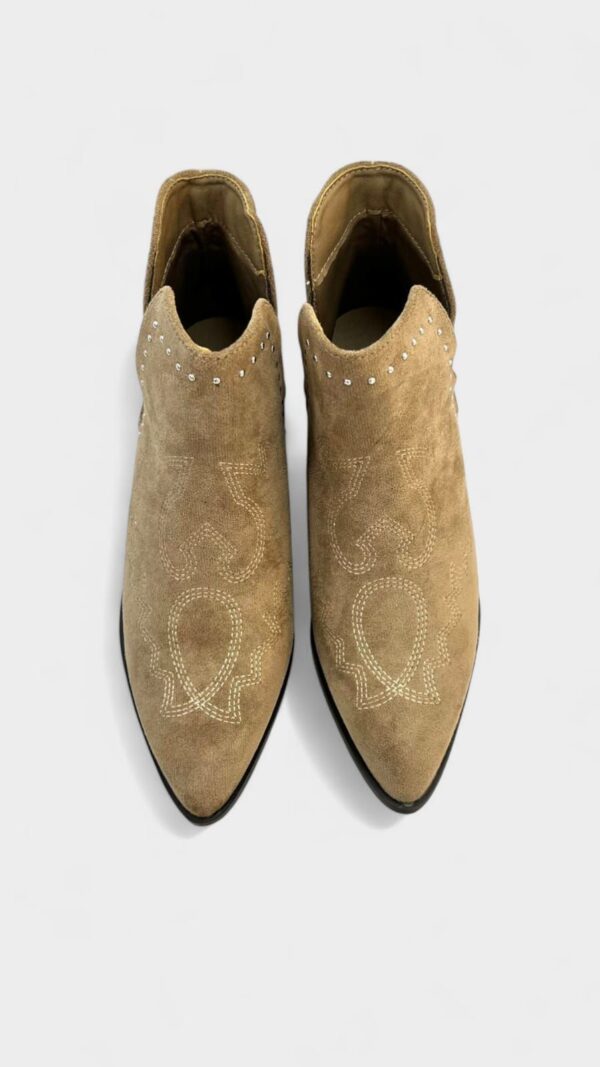 Botin cowboy semiabierto taupe - Imagen 4