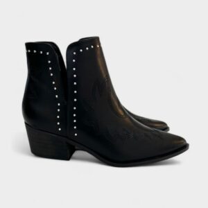Botin cowboy semiabierto negro