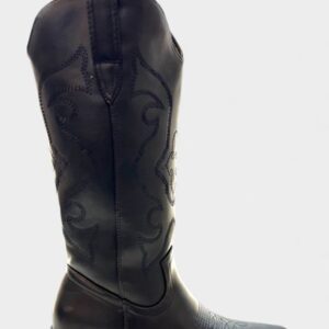 Bota cowboy alta new negra