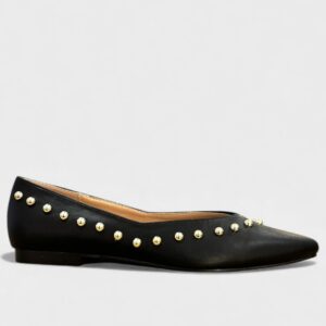 Zapato plano tachuela fino negro